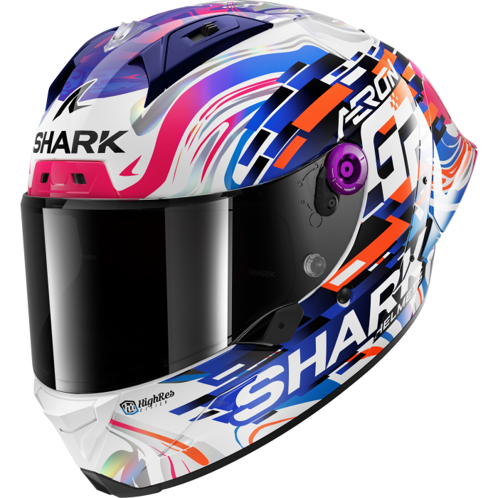 Мотошолом SHARK Aeron-GP Replica Zarco GP De France Purple Blue (2 визора)