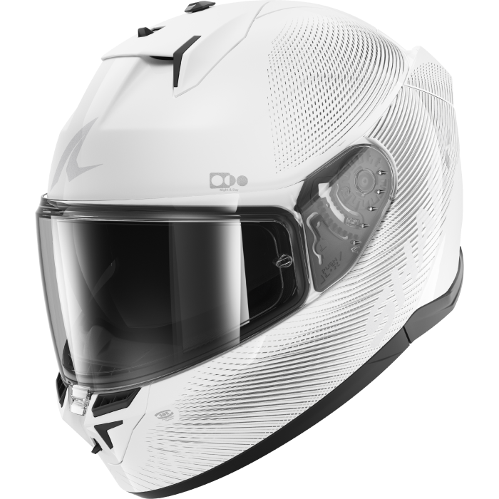 Мотошолом SHARK D-Skwal 3 SP Lyne White Silver Silver
