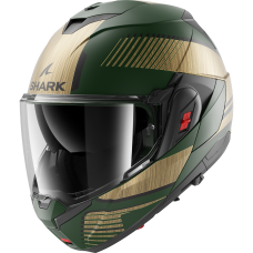 Мотошолом Shark Oxo Sikter Mat Green Chrome Gold