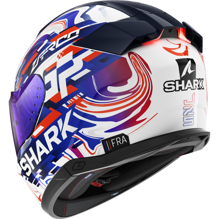 Мотошолом SHARK Skwal i3 Replica Zarco French GP White Purple Blue (2 визора)
