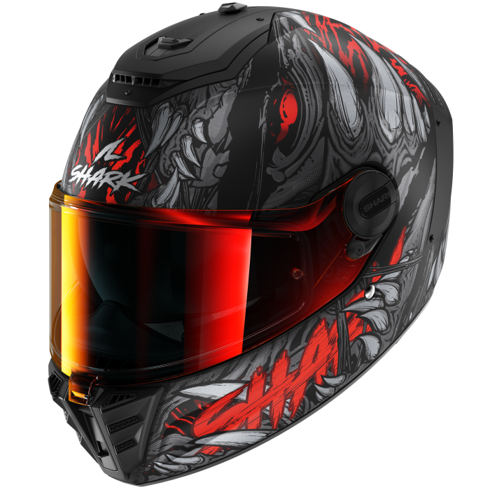 Мотошолом SHARK Spartan RS Shaytan Mat Black Red Grey